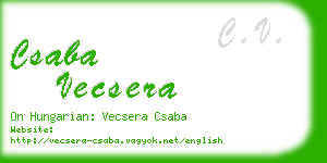 csaba vecsera business card